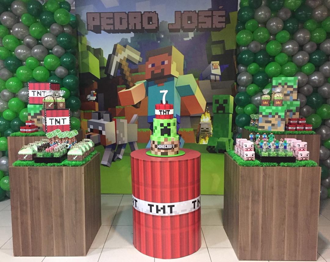 Festa Minecraft 60 Ideias E Como Montar Uma Festa Criativa - dia de aula na escola bob esponja no roblox youtube