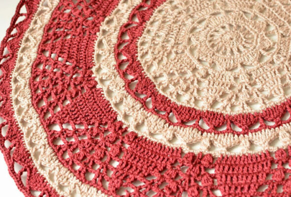 Jogo de Cozinha em Crochê Oval Floral: Receita, Gráfico e Tutorial