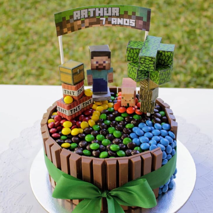 Seu aniversário está chegando? Que tal um bolo Minecraft?