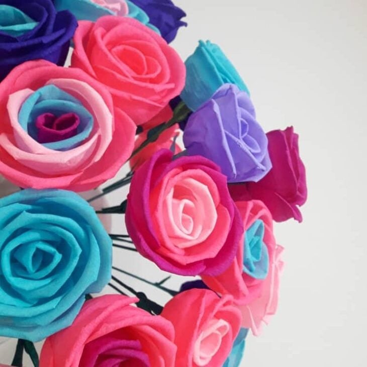 Rosas De Papel Como Fazer E 50 Ideias Tão Lindas Quanto As Naturais Fotos E Vídeos 0319