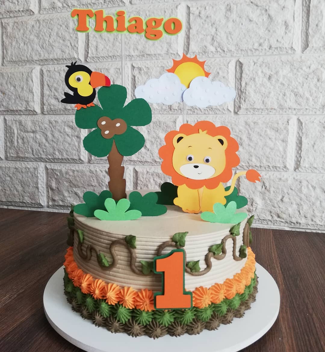 safari festa infantil bolo