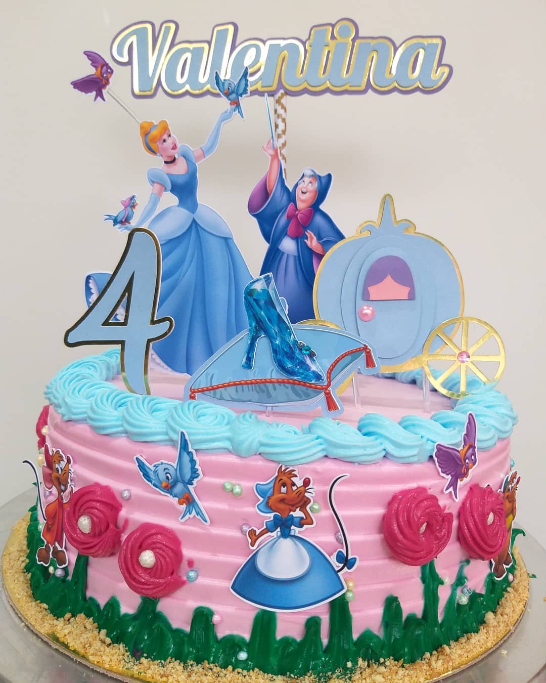 Decoração para bolo da Princesa Cinderela - 3 unidades por 9,95 €
