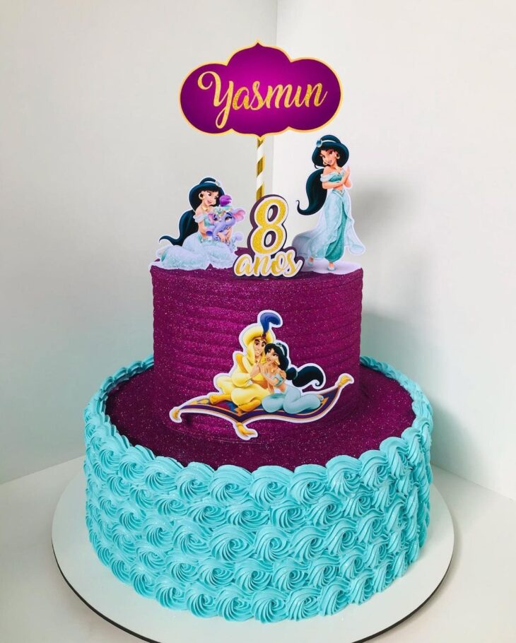 Inspirações de bolo jasmyn mais de 90 idéias para você em 2023  Bolo festa  infantil, Bolo da princesa jasmine, Festa de aniversário da princesa