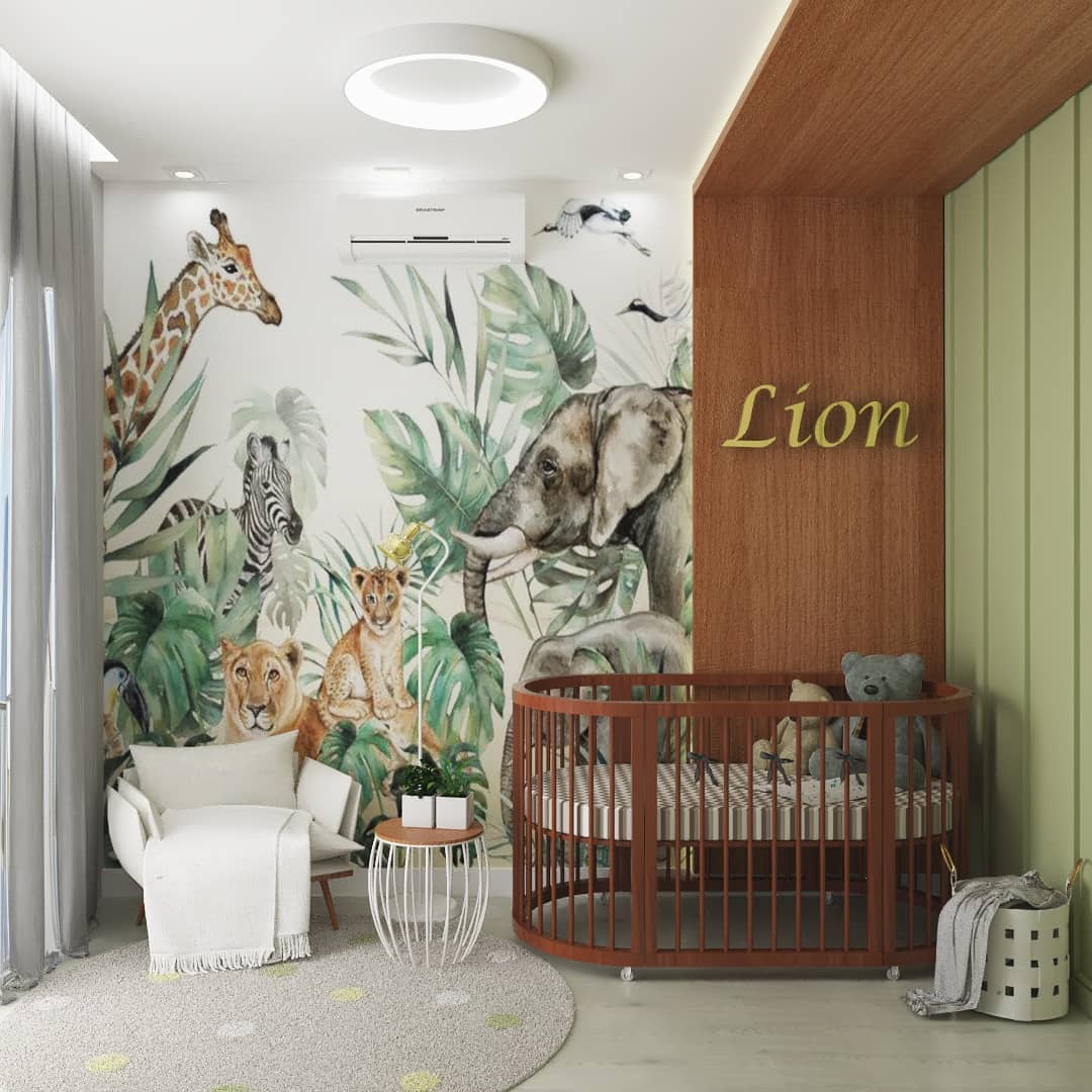 quarto de bebe safari branco