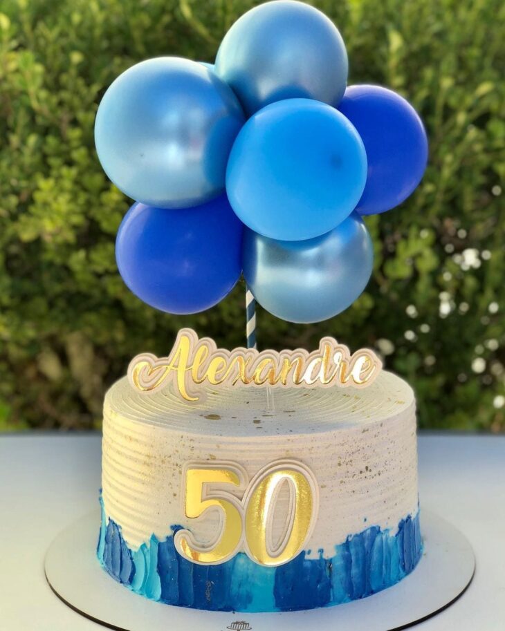 Bolo aniversário 50 anos - Eronilda Bolos Decorados