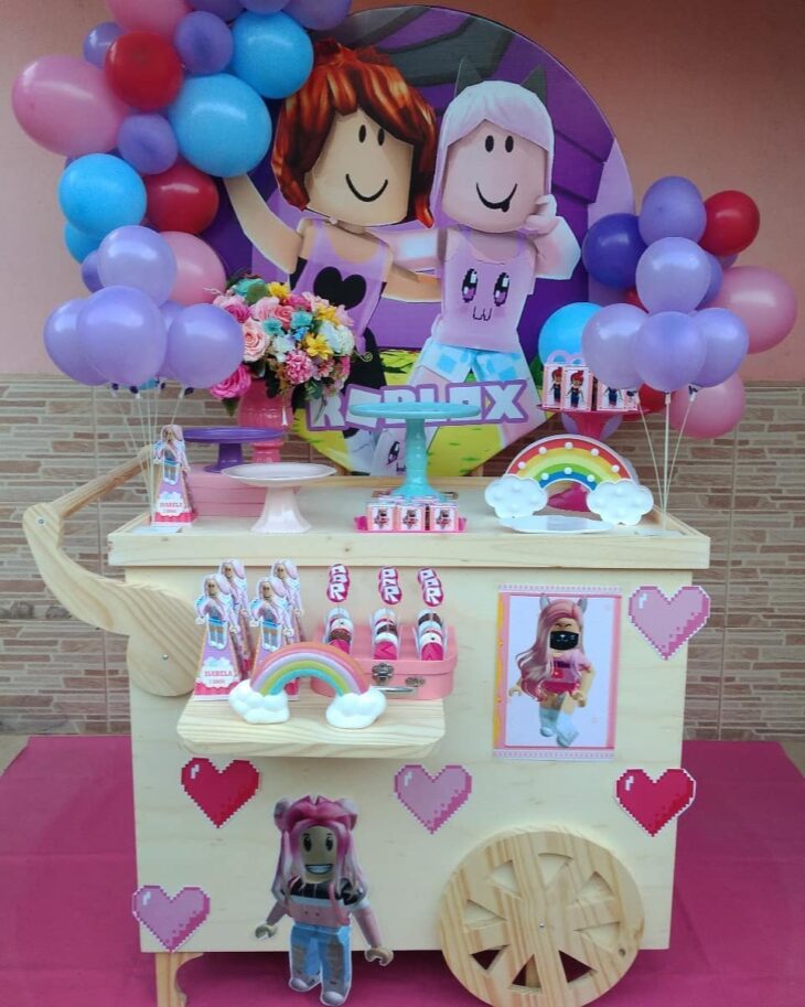 Kit Festa Completa Rosa Roblox Infantil Decoração Meninas no Shoptime
